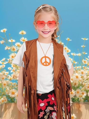 Miniatura 4 de Disfraz hippie para hombre, trajes de los años 60 y 70, accesorios de teñido anudado, conjunto de camisa con flecos, chaleco de carnaval, peluca