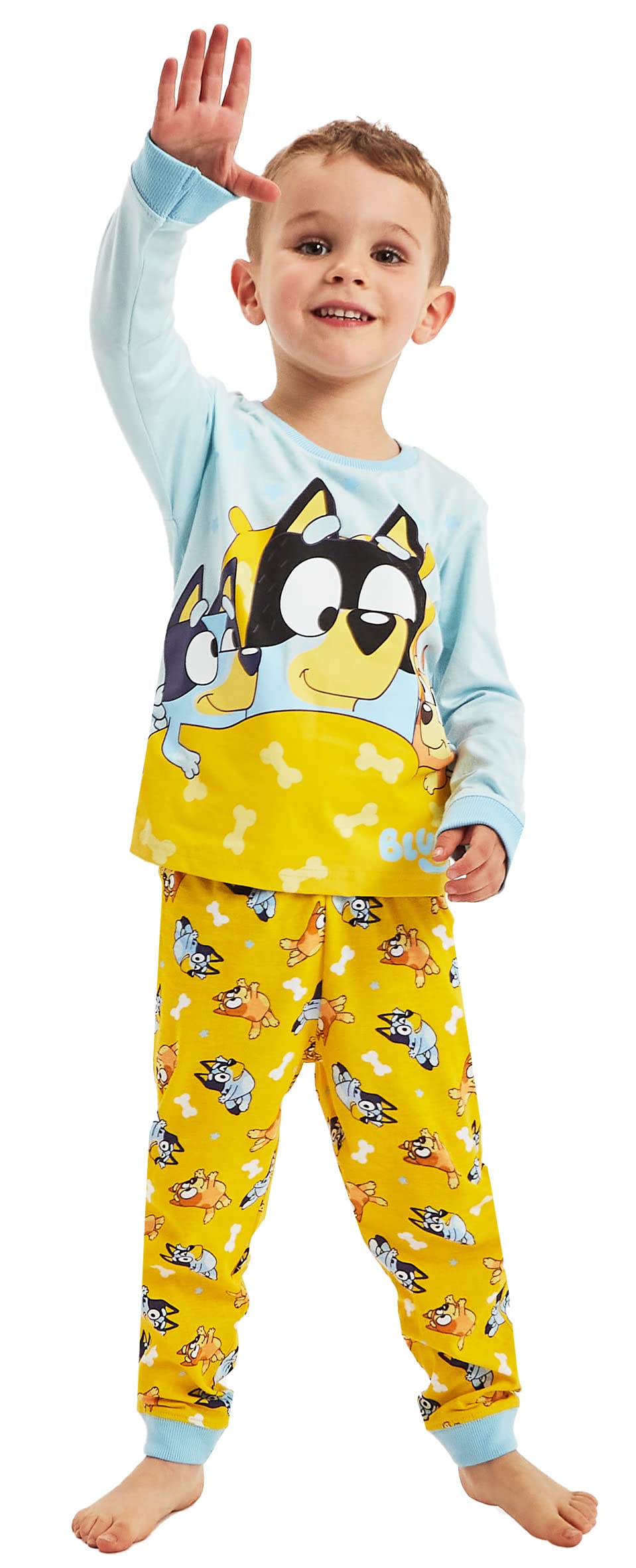 Bluey Girls Characters Pyjamas Yellow Character Nightwear (, 18-24 Months)