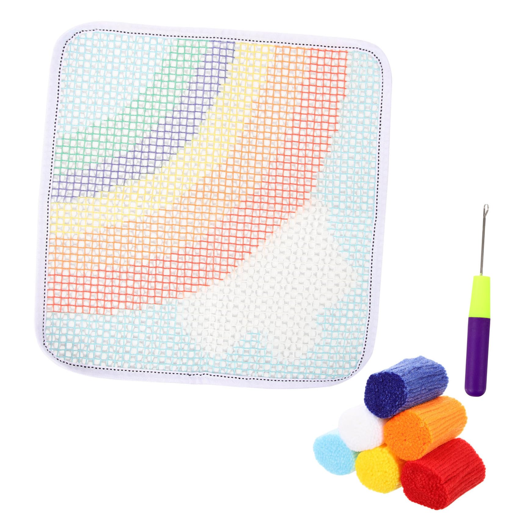 Tofficu 4 Juegos bordado de cojines embroidery kit decoração casa kits de animales de ganchillo hilo y aguja para bordar alfombra con gancho kit para hacer alfombras para principiantes