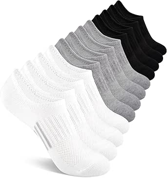 Amazon.com: Comfoex 12 Pairs Girls No Show Socks Cotton Non Slip Mesh ...