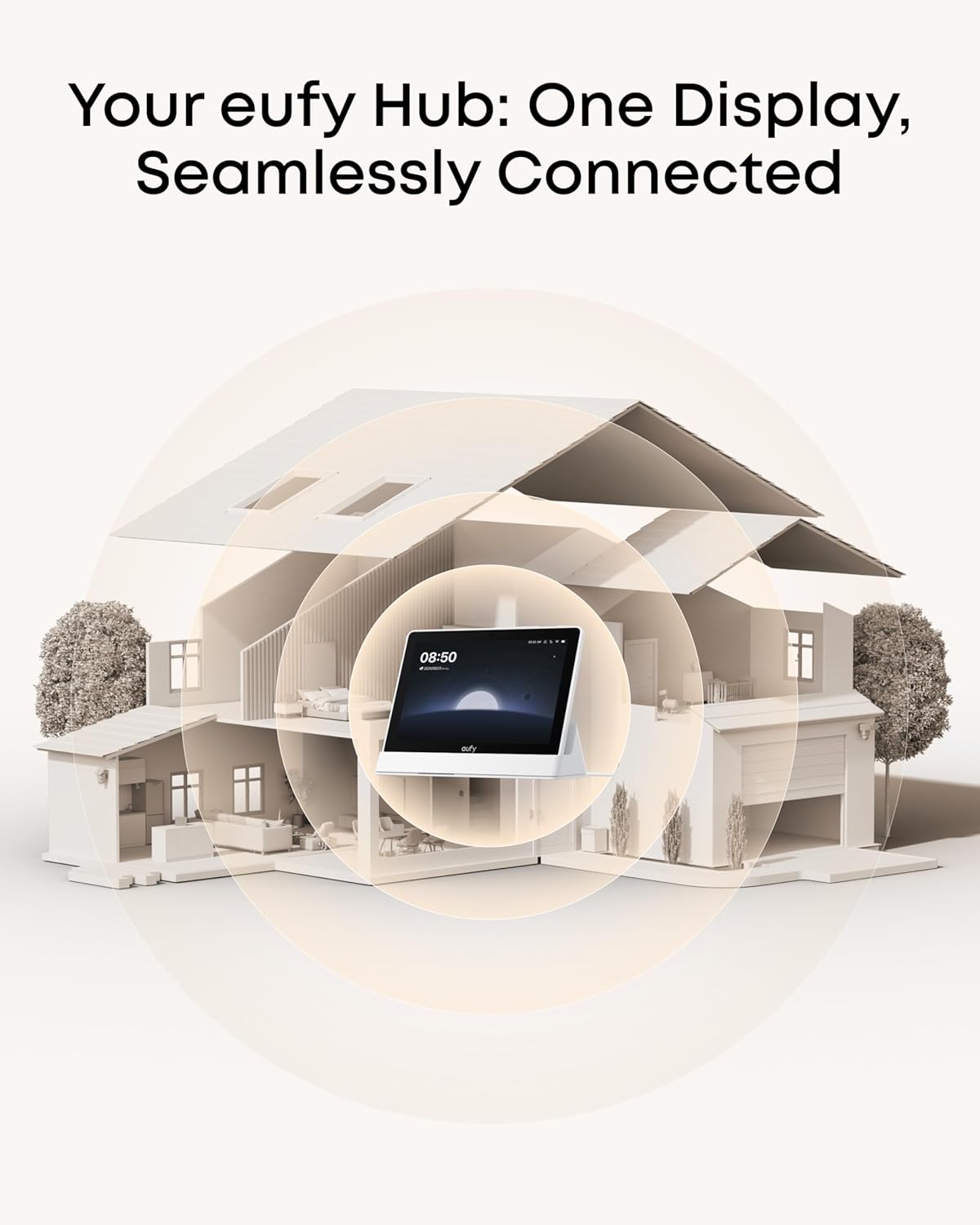 eufy Security eufy Smart Display E10, Smart Home Hub, 8" Control Panel, Compatible Devices, Four Views on One Screen, Instant Door Alerts, Daily Event Reports, One Tap Control (Renewed)
