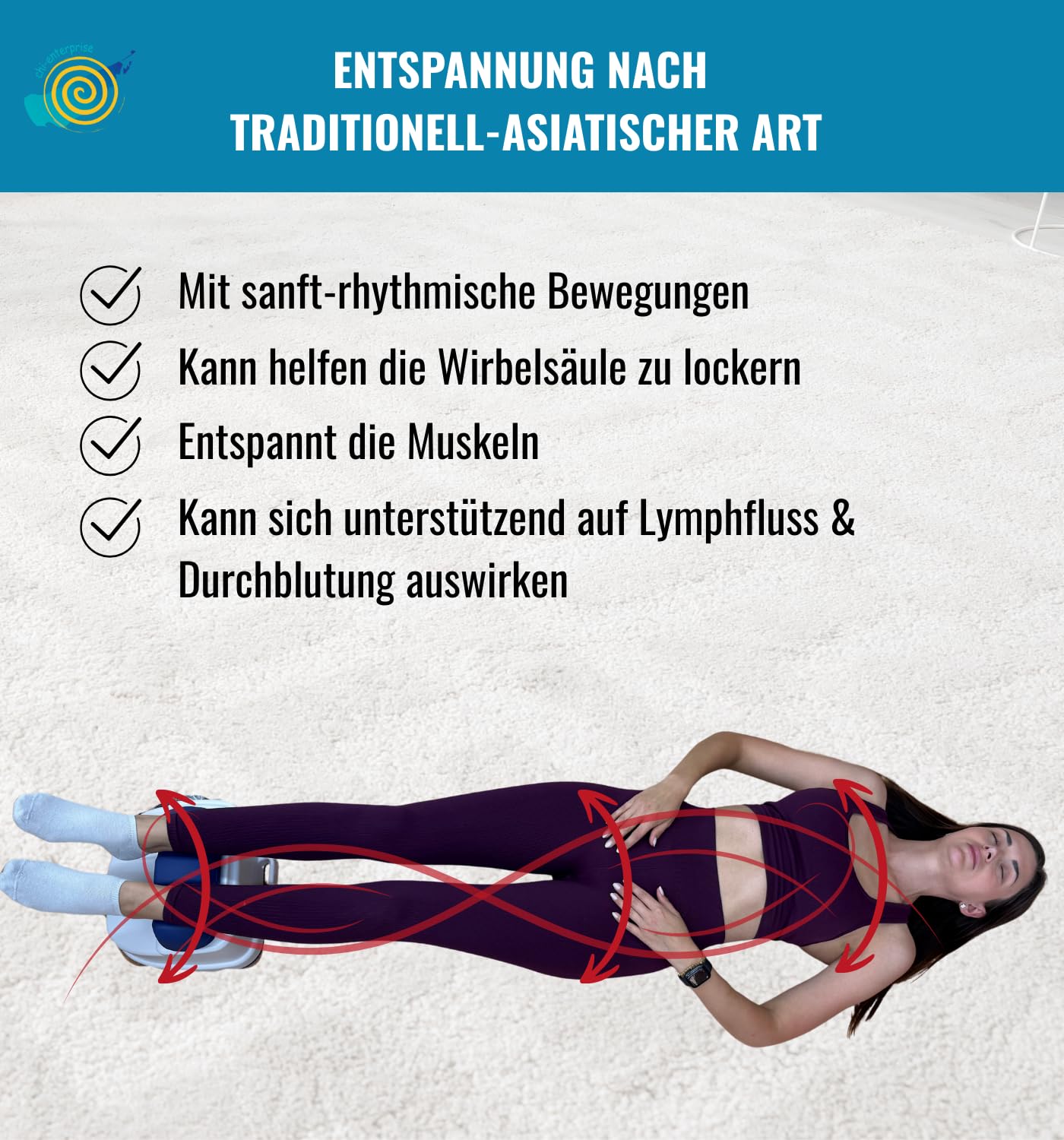 Chi Swing Massager mit 5 Geschwindigkeiten, leise & robust, Timer-Funktion, ergonomisches Massagegerät für Rücken, Entspannung, Wellness & Vitalisierung – CHI-ENTERPRISE