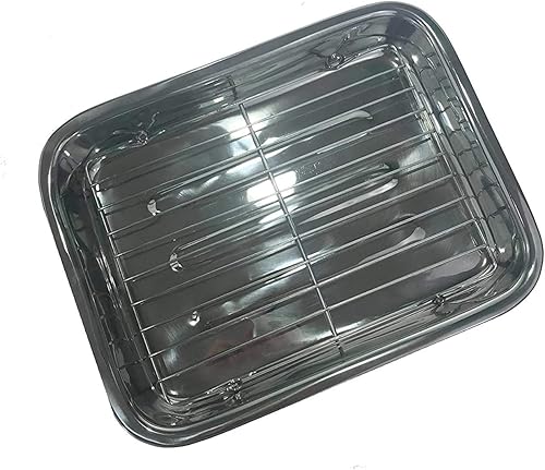 Miniatura 4 de Asador profesional de acero inoxidable de calidad de cocina, sartén para lasaña, cazuela con estante para asar para todo, desde pavo de Acción de