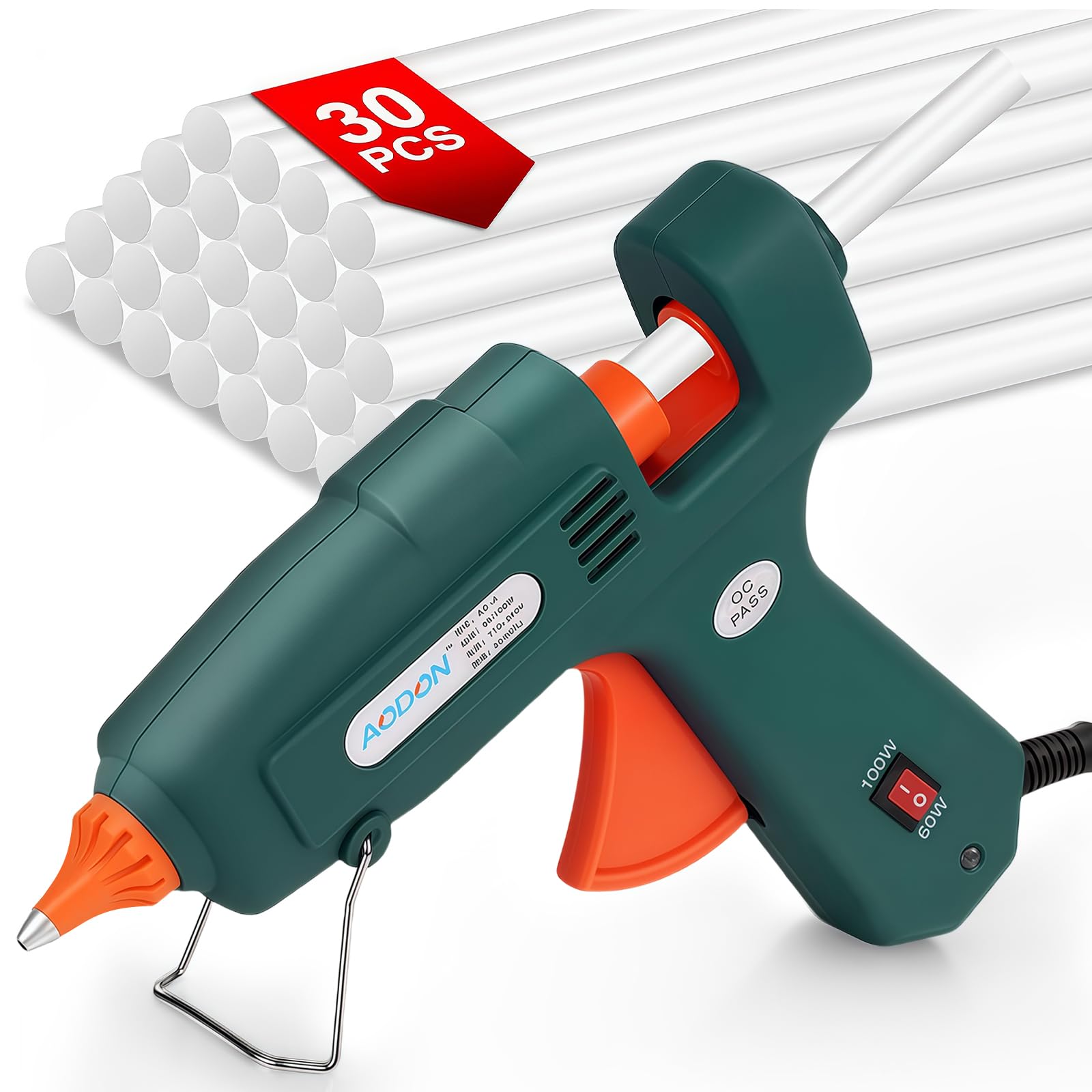 Flintronic Pistola de Silicona Caliente, 60/100W Juego de Pistola de Silicona, Calentamiento Rápido, con Barras de Pegamento, para Bricolaje Artesanía, Reparaciones Industriales, Oficina y Escuela