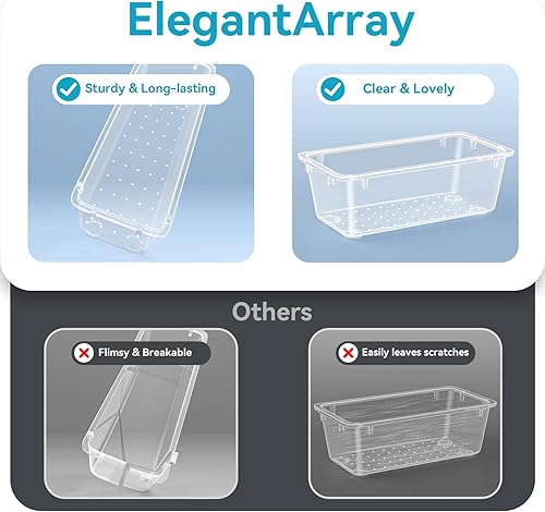 Miniatura 3 de Juego de 12 organizadores de cajones, bandejas de almacenamiento de herramientas de 4 tamaños, organizador de tocador de maquillaje de plástico