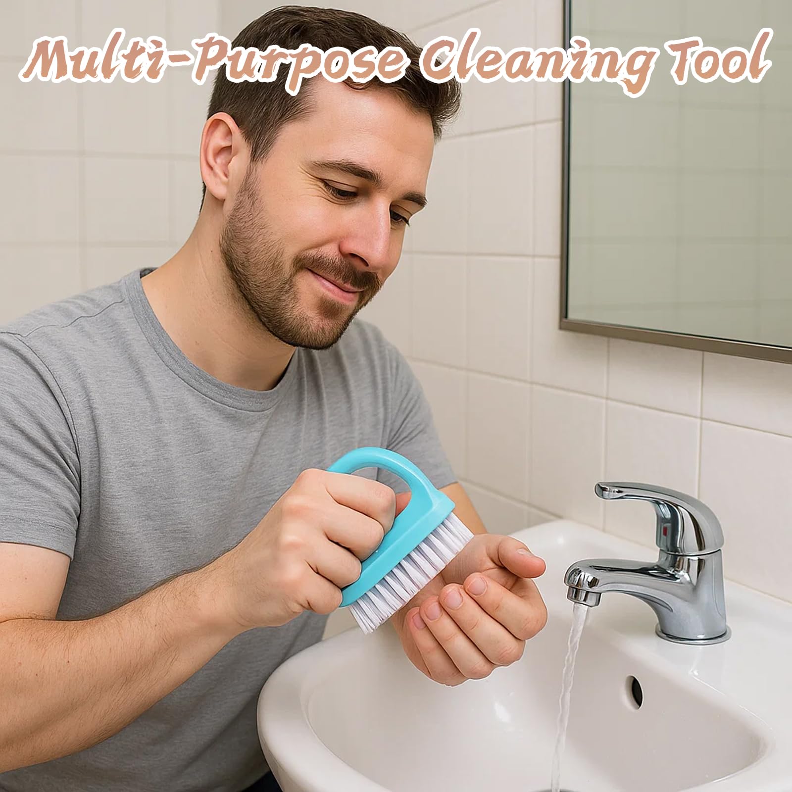 4Pcs Nail Brushes, Nail Brushes for Cleaning Nails 10.5 x 5 x 7 cm Nail Scrubbing Brush with Firm Bristles - Image 4