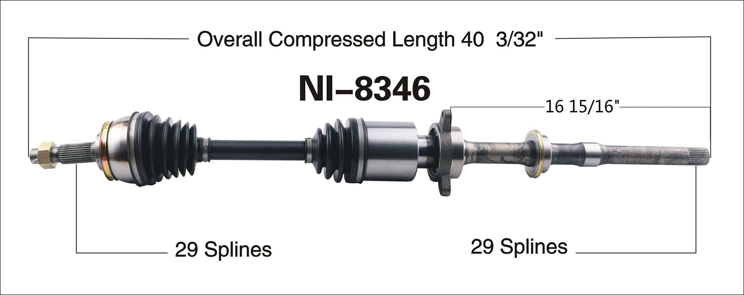 Amazon.com: TrakMotive NI-8346 CV Axle, 1 Pack : Automotive