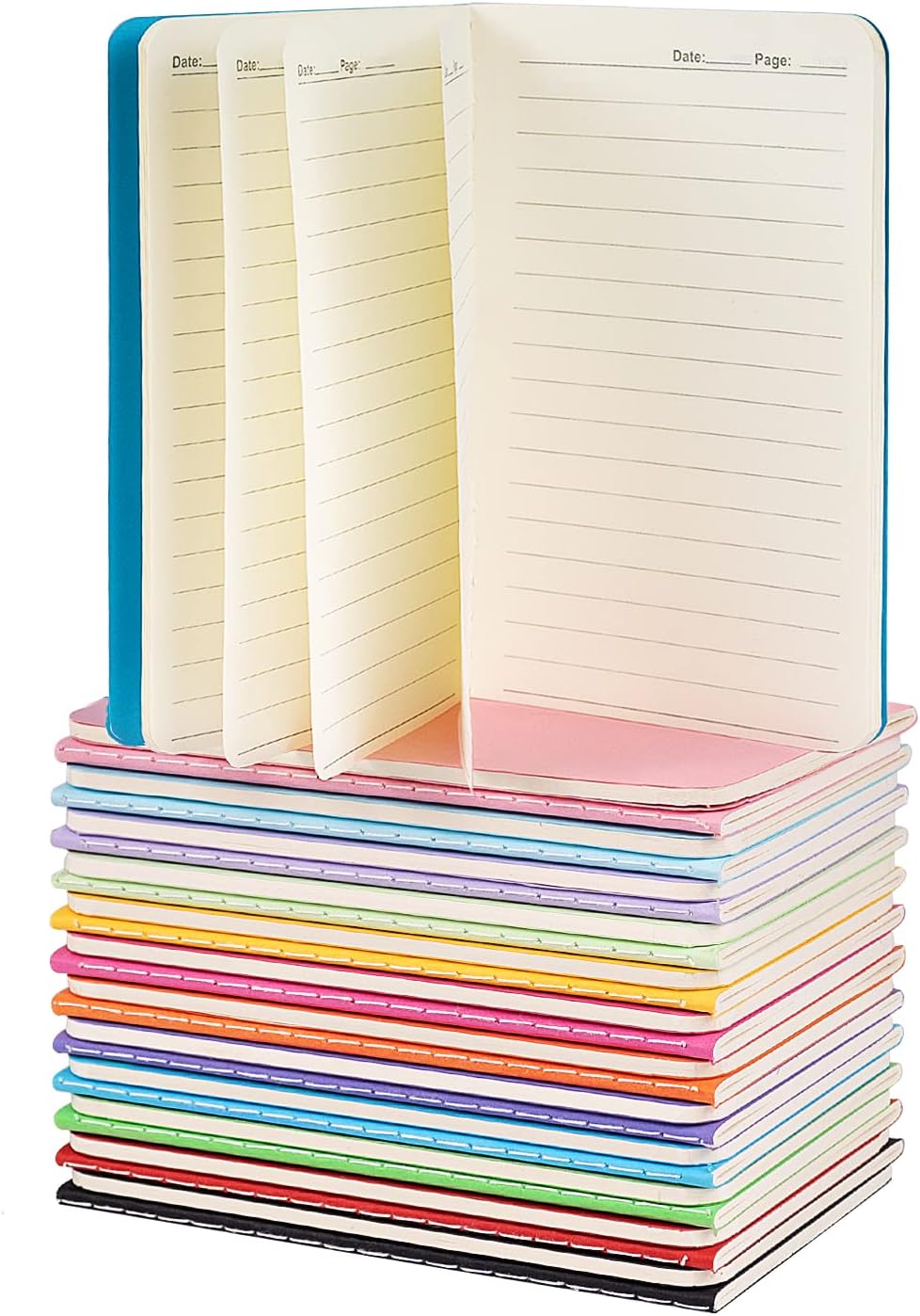 Small Lined Notepads Bulk 36 Pack Mini Pocket Notebooks Journal Set Colorful Cover