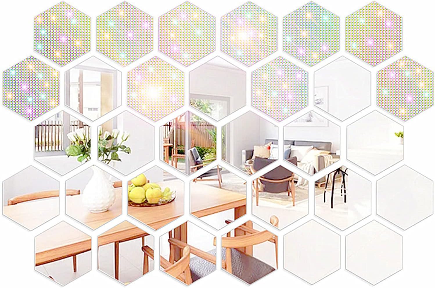 32 pcs Detachable Acrylic Mirror Setting Wall Sticker Decal