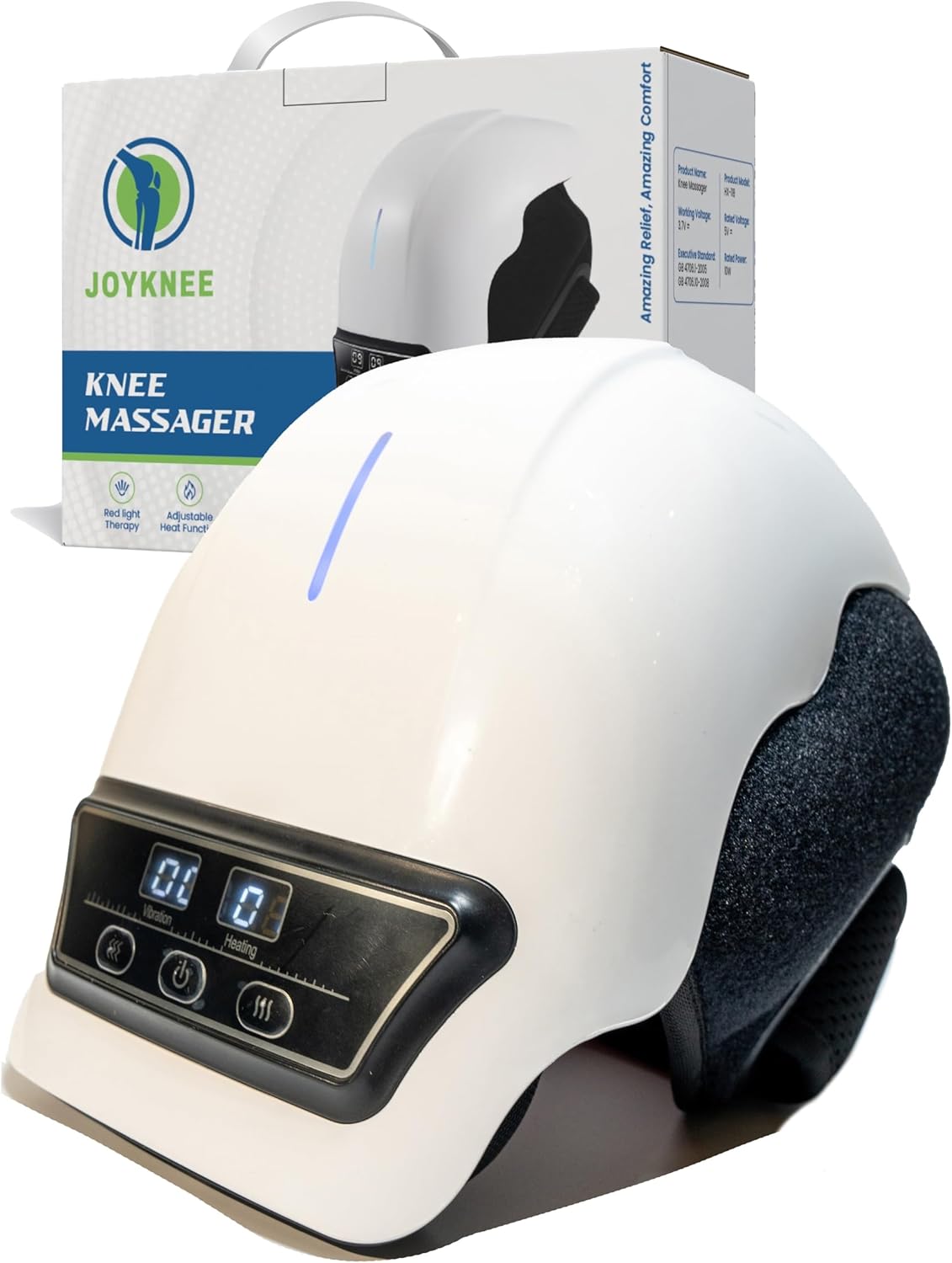 Cordless Knee Massager with Heat & Red Light Therapy – Adjustable Heat & Vibration – Lightweight, Portable & Multi-Use for Knees, Shoulders & Elbows – Relaxing and Comfortable Design