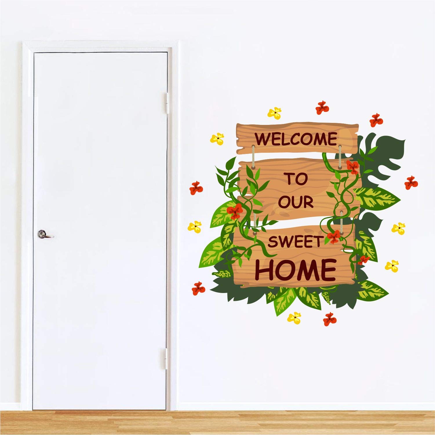 StickMe Welcome - Namaste - Decorative - Creative - Colourful - Wall Sticker -SM972 (Multi Colour, Vinyl - 55cm X 50 cm) (B08TTHR7KM) Amazon Price History, Amazon Price Tracker