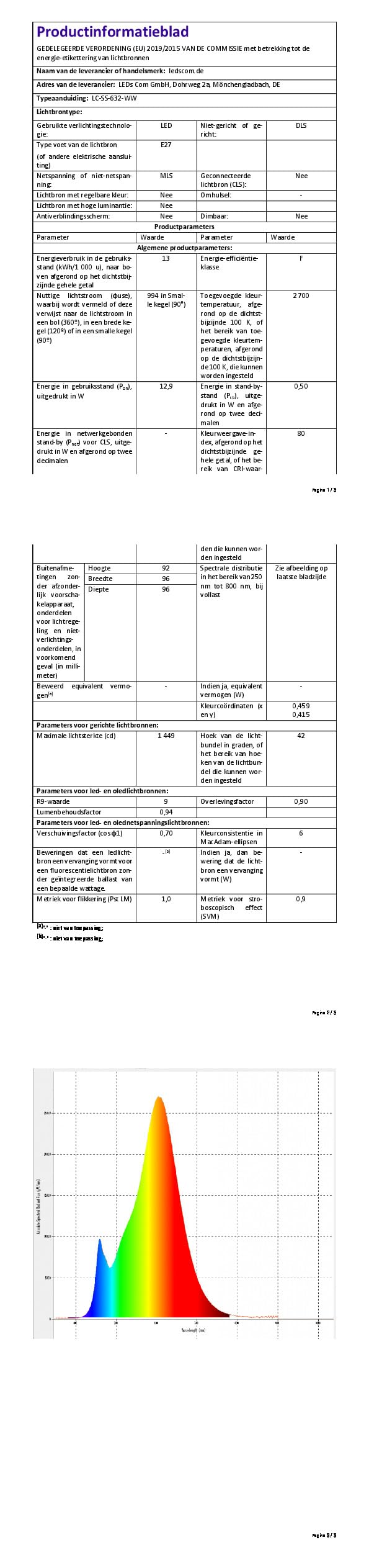ledscom.de 4x E27 lampadina LED, PAR30 collo corto, bianco caldo (2700 K), 12,9 W, 994lm, 42°, specchio riflettore (argento)
