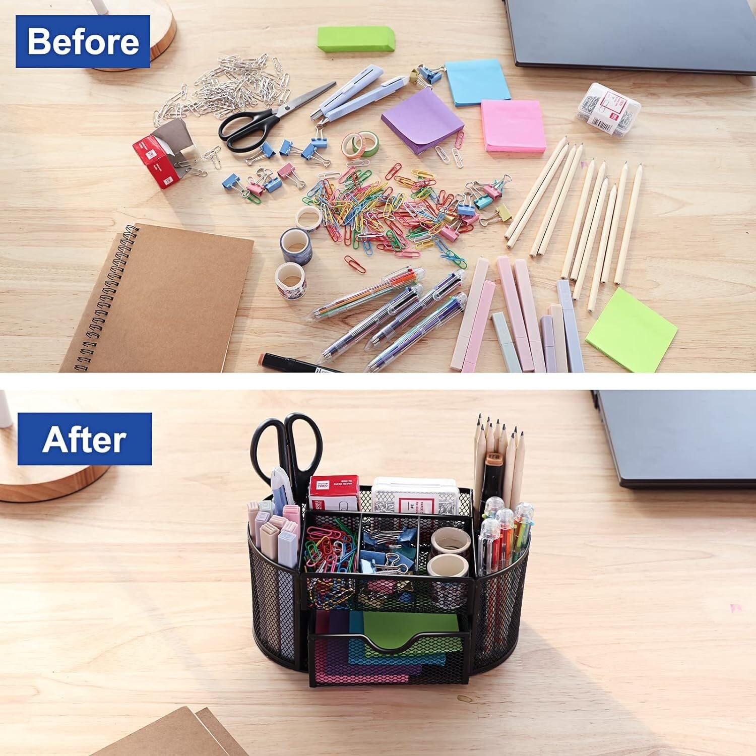 Organizzatore Scrivania Organizer E Accessori da Scrivania Portapenne per in Rete con Scomparti Ufficio