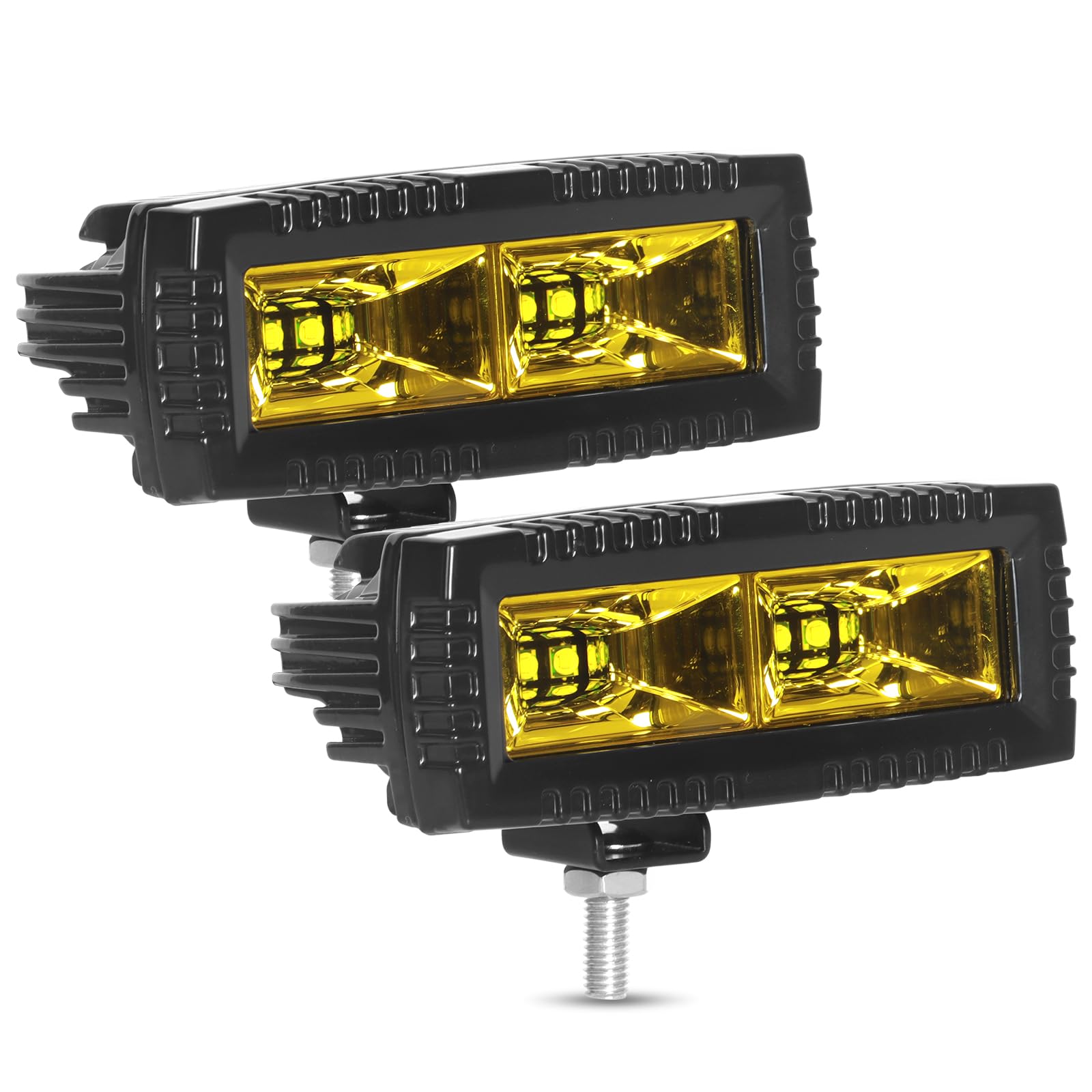 Amber 4-Inch LED Work Light Pods – Fog/Offroad Spot For ATV, SUV, Truck, Boat – 240W 48000LM IP68