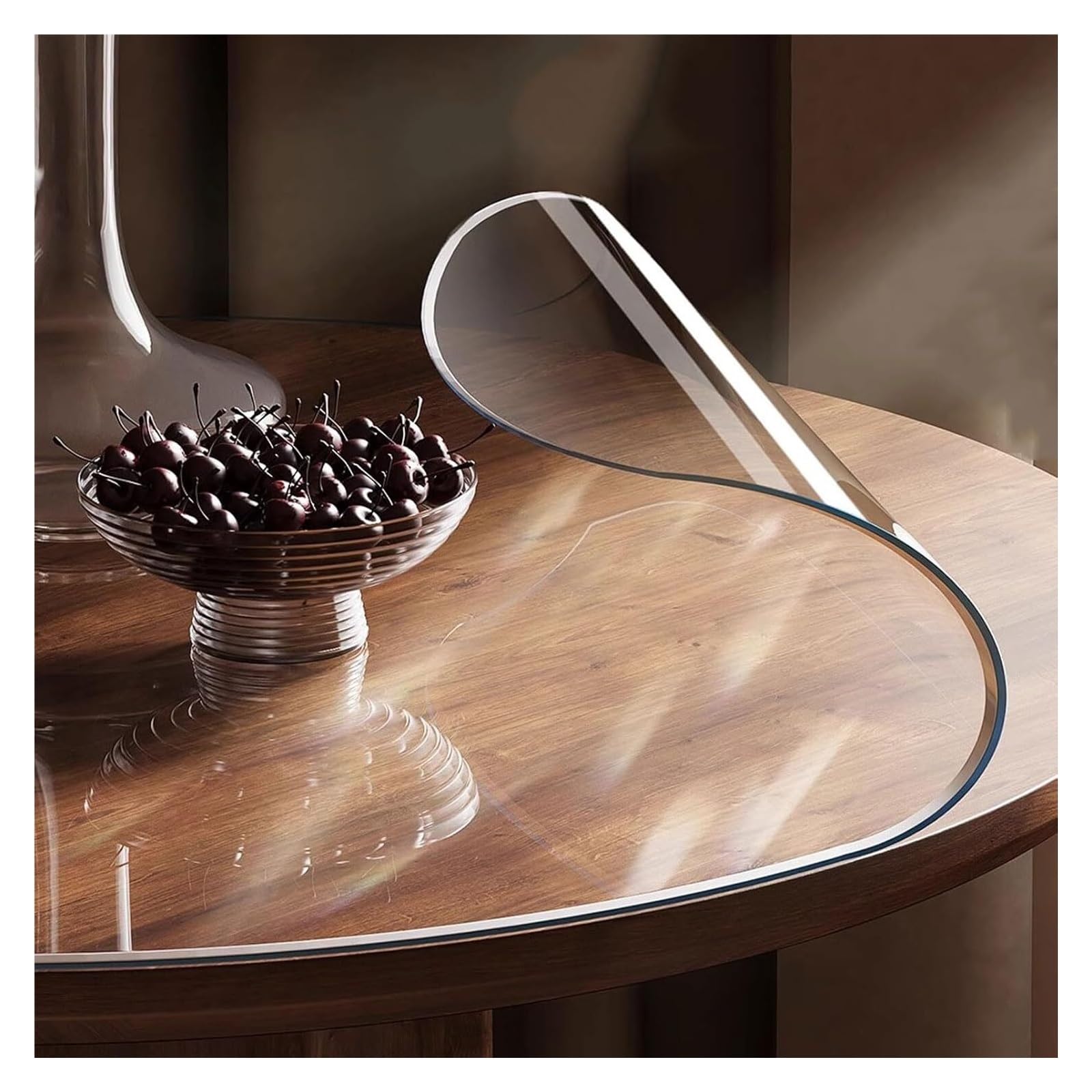 Funda de Mesa de PVC, Protector Claro de la Tabla del PVC Oilproof ningún tamaño Multi Reutilizable cortable contracción(1 x 1 cm)