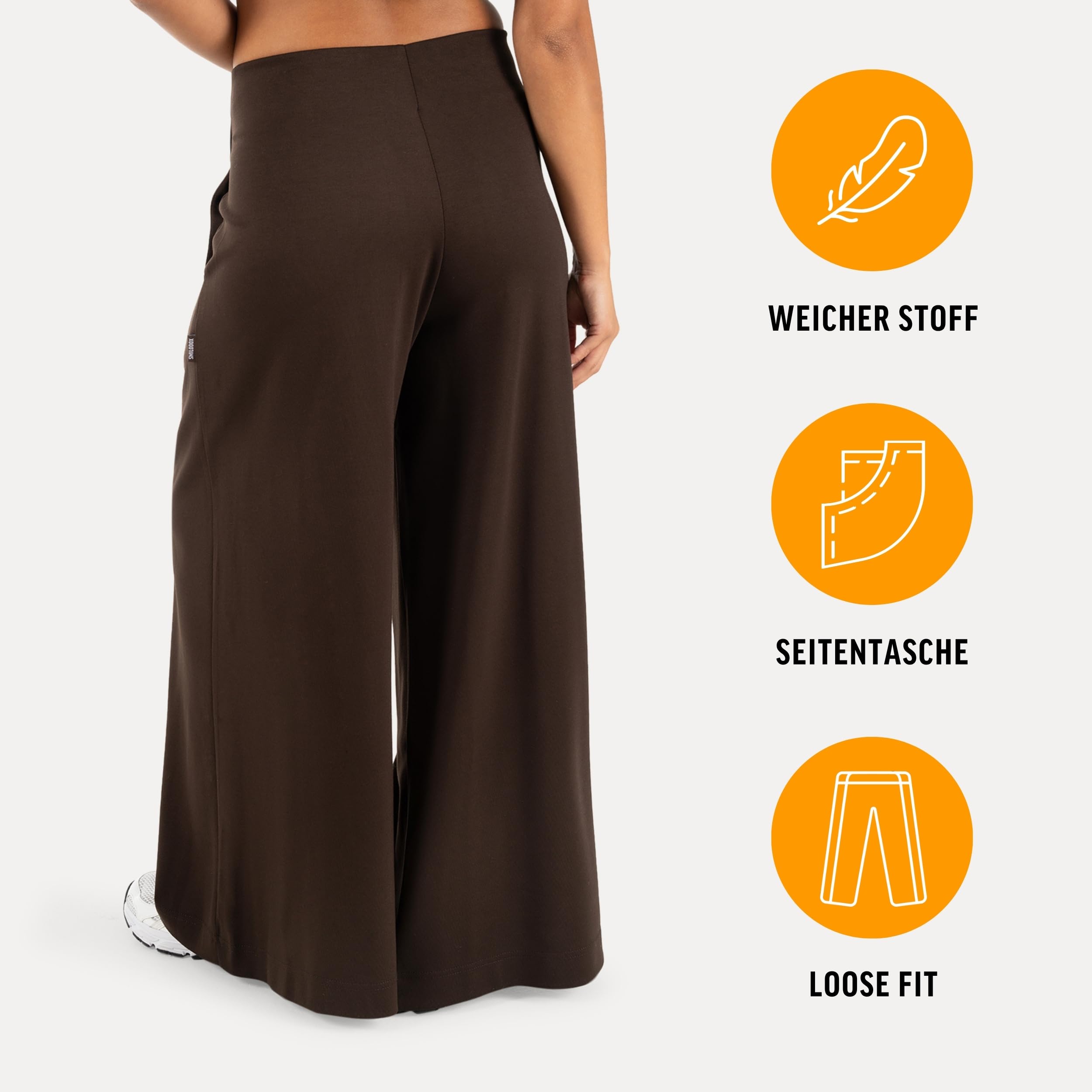 SMILODOX Jogginghose Damen Vanea, Loose Fit, Trainingshose Damen, Freizeithose Damen, Weite Hosenbeine, elastisches Strickgewebe, bequemer Bund, für Gym, Freizeit & Homewear