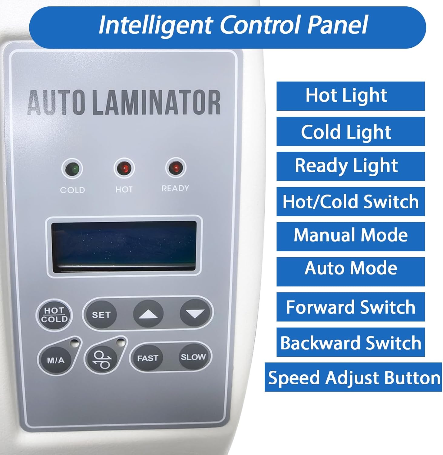 63" Full Automatic Pneumatic Cold Laminator, 1.38" Max Thickness, Low Temperature & Large Format Roll Laminating Machine, Auto/Manual Mode for Commercial Office, Signage, Photo, Poster Lamination