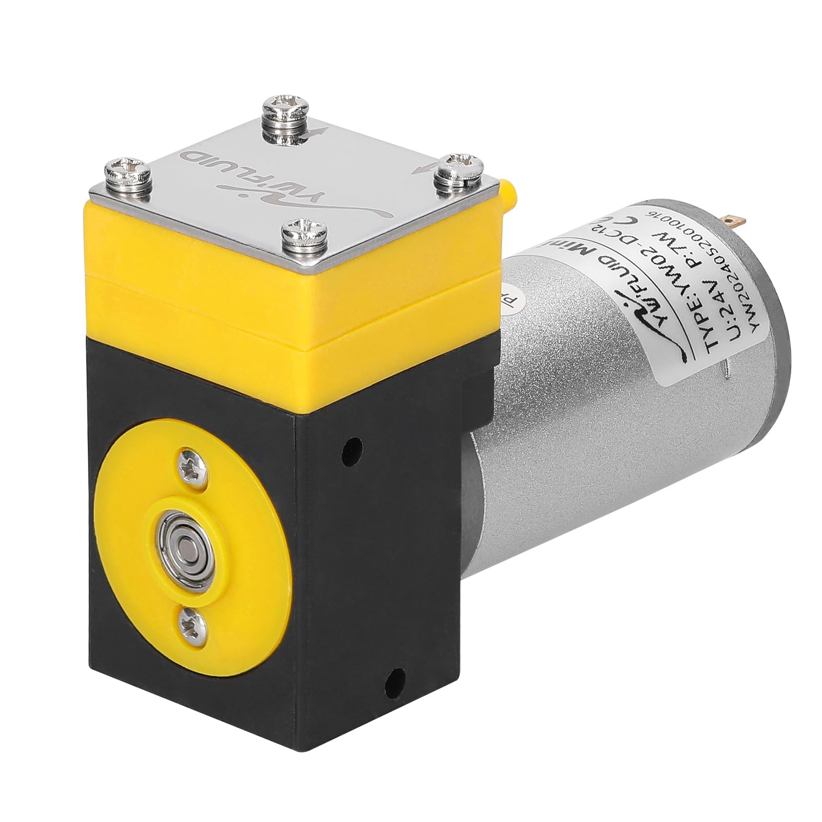 Hanzete - Bomba de diafragma en miniatura compacta, negra, sobre el suelo, metal, 12 V, 1 L/min, capacidad de funcionamiento en seco, bajo mantenimiento
