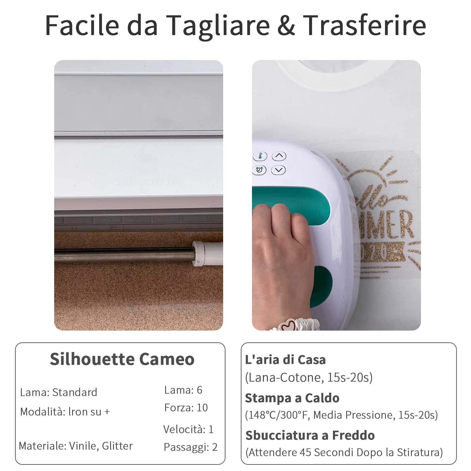 Vinile Termoadesivo per Tessuti, Oro Glitter HTV Termovinile per Tessuti 30,5 x 182 cm Oro Vinile Termoadesivo Pellicola per Plotter con Glitter Heat Transfer Vinyl per Cricut Fai da Te Magliette