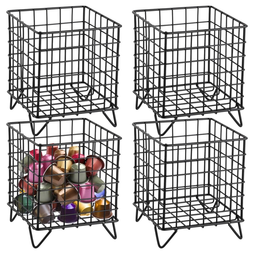 4 supporti per cialde da caffè, in filo metallico per capsule di caffè, gabbie per capsule di caffè con grande capacità, organizer per cucina, ufficio, caffè e bar