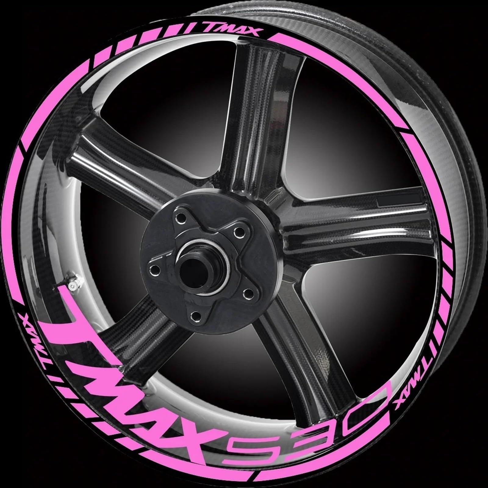 Motorcycle Wheel Stickers Sports Edge Stripe Reflective Film for Yamaha Tmax 530 500 560(Color14)