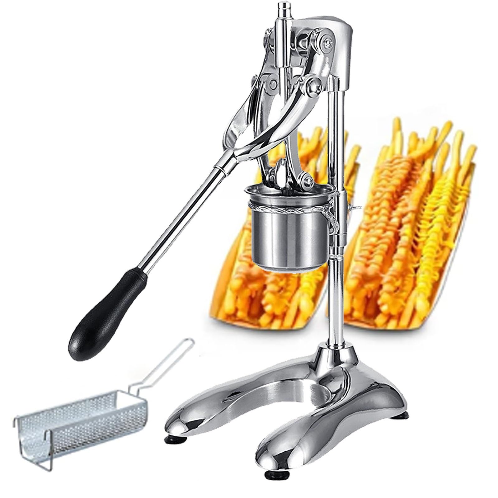 Presse-Frites Manuel Long, extrudeuse de purée de Pommes de Terre en Acier Inoxydable, Machine de Fabrication de Farine de Frites Super Longues manuelles