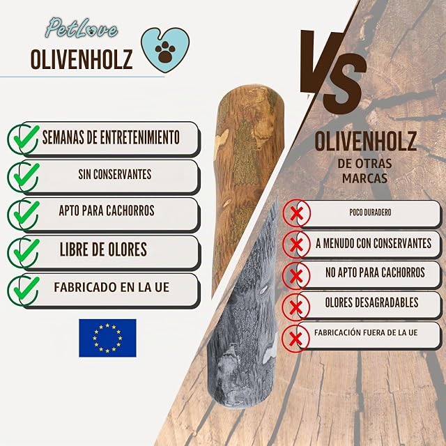 Foto 8 de 8 de PetLove Palo de Olivo para Perros • Limpia Dientes Perro masticables • Juguetes para Perros y Palo de Juguete…