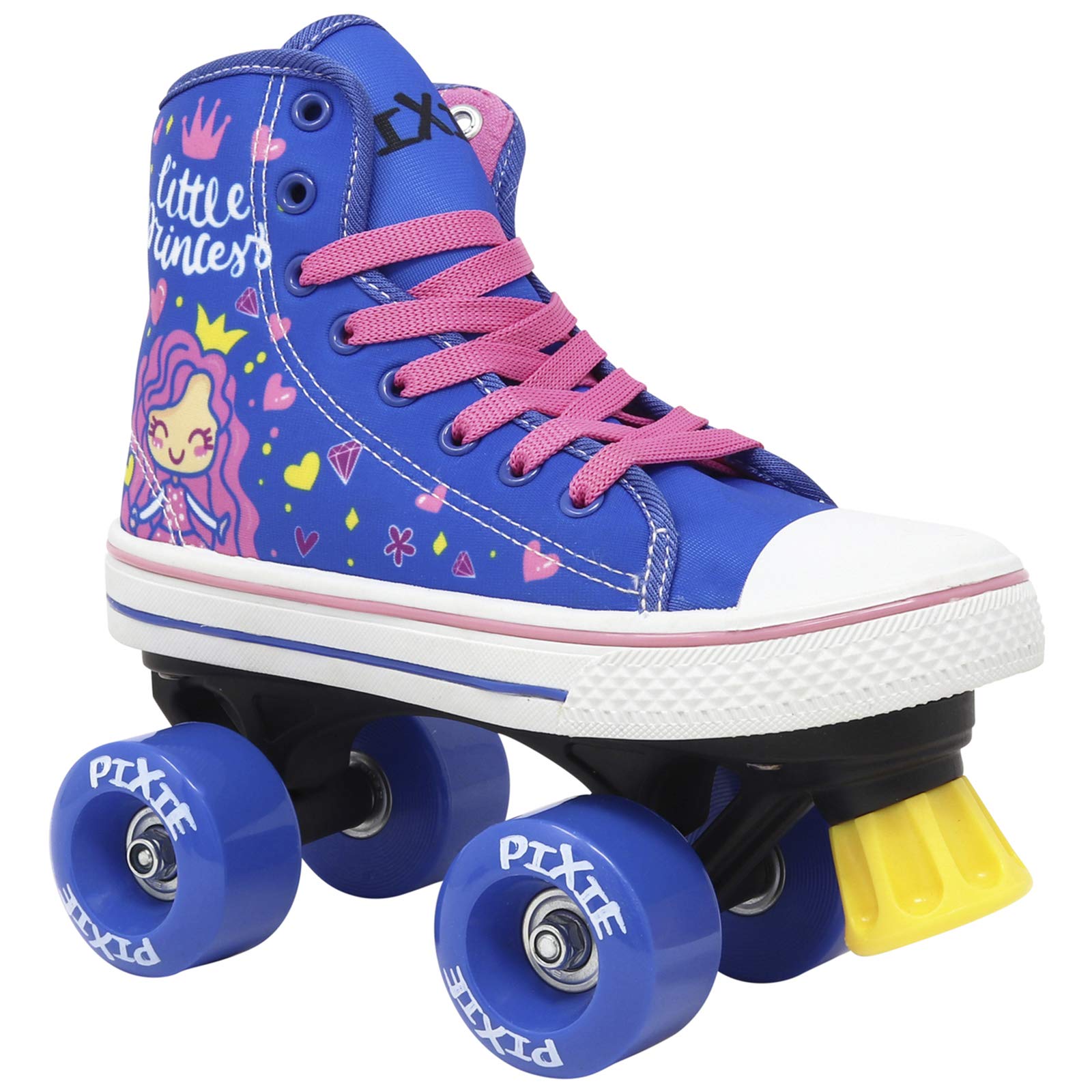 Lenexa Roller Skates for Girls - Pixie Little Princess Kids Quad Roller Skate - Indoor, Outdoor Children's Skate - Roller Skates Made for Kids - High Top Sneaker Style - Great for Beginners (J10)