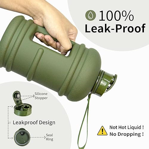 Miniatura 2 de TOOFEEL Botella de agua reutilizable sin fugas de 2.2 litros  74 onzas para hombres al aire libre, deportes, trabajo y uso doméstico, botellas de