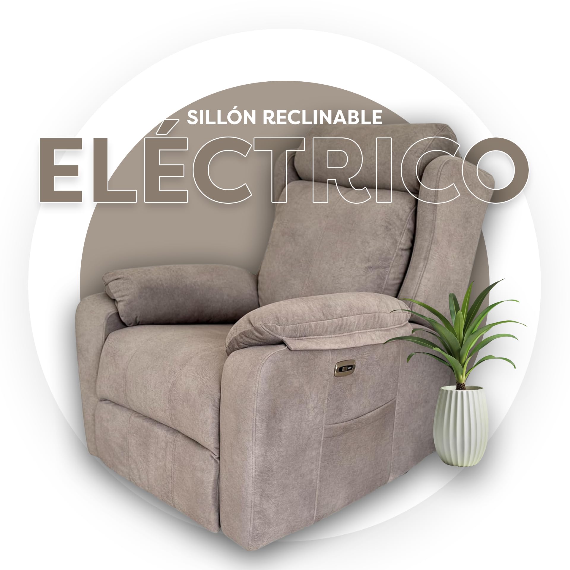 Genérico Home&Sofas SI | Sillón Relax Reclinable Eléctrico Tapizado En Tela Sillón Relax Reclinable Eléctrico | Ideal para Sala, Comedor U Oficina | Sillones Reclinables Confortables
