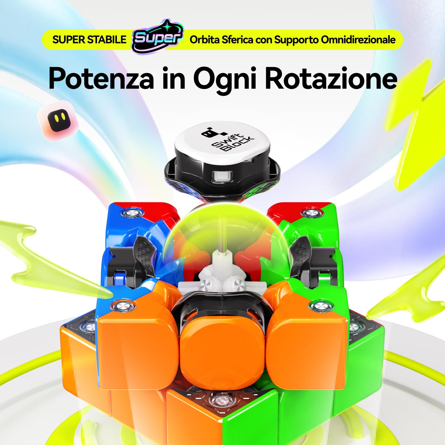 Cubo di Velocità Professionale Magnetico 3x3 Super Maglev con 71g Leggero, 76 Magneti Integrati, Rotazione Fluida, Speed Cube Ideale per Principianti e Bambini, Idea Regalo (Superficie UV)
