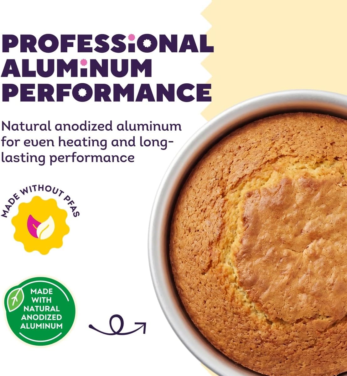 Wilton Aluminum Round Cake Pan, Made Without PFAS, 4 x 2 in.