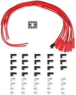 ACCEL 4040R Spark Plug Wire Set- 8mm - Red Wire with Red Straight Boots