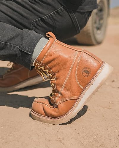 Miniatura 5 de ROCKROOSTER Botas de trabajo cómodas para hombre, antideslizantes, anchas, informales, resistentes al aceite, Poron XRD, Coolmax, ASTM F2892-18 EH,