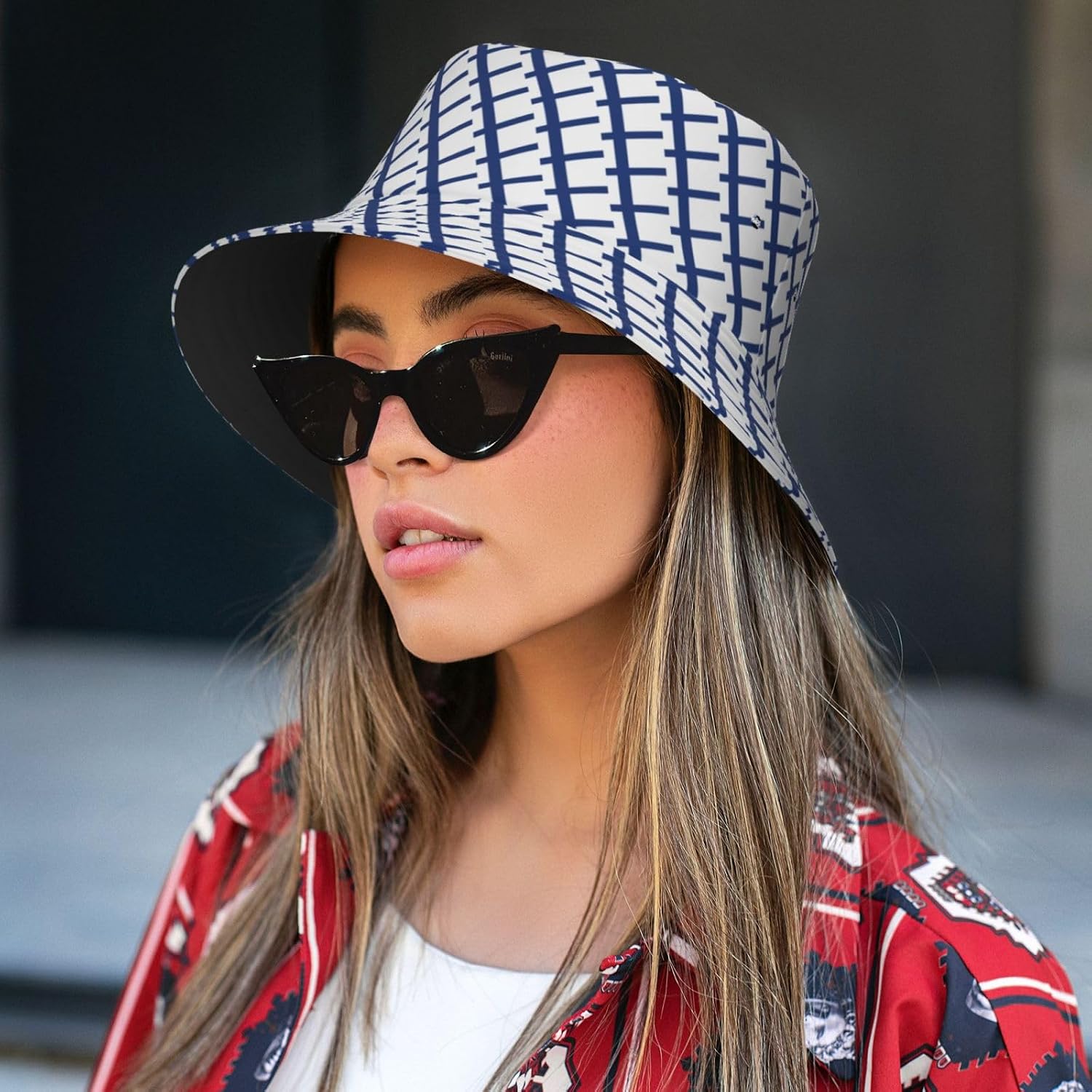 Bucket Hat Finnish Flag Print Summer Sun Hat Trendy Beach Funny Fisherman Hat for Men Women Unisex Black