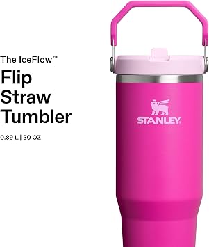 Stanley The IceFlow Flip Straw 2.0 Tumbler 0.89L Pembe Termos