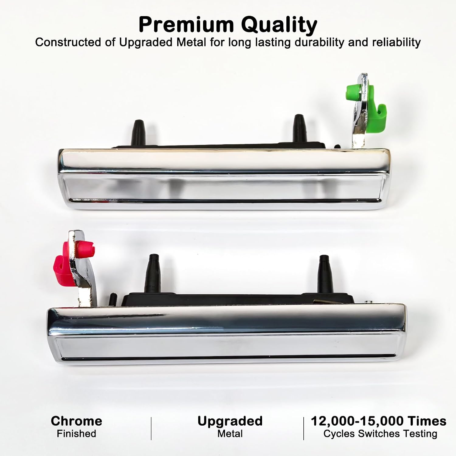 Metal Front Left & Right Exterior Chrome Door Handle for Chevy S10 Pickup/Caprice/Impala, Buick Lesabre Skylark, GMC S-15 Pickup Truck, Replace# 20111712, 20111713, Chrome