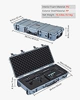 Vista 91 de VEVOR Rifle Case, Rifle Hard Case with 4 Layers Fully-protective Foams, Lockable Hard Gun Case with Wheels, IP67 Waterproof & Crushproof, for Rifles