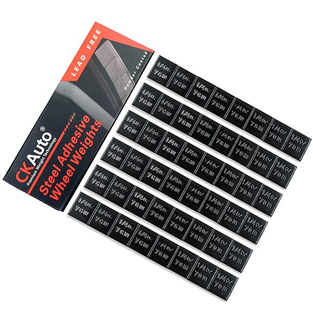 CKAuto 1 4oz 0 25oz Black Adhesive Stick on Wheel Weights EasyPeel Type Cars Trucks SUVs Motorcycles RC