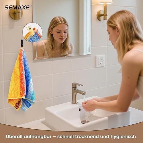 Vista 280 de SEMAXE - Juego de toallas de baño grises, 2 toallas de baño, 2 toallas de mano, 4 toallas faciales, toalla 100% algodón para baño, toalla suave