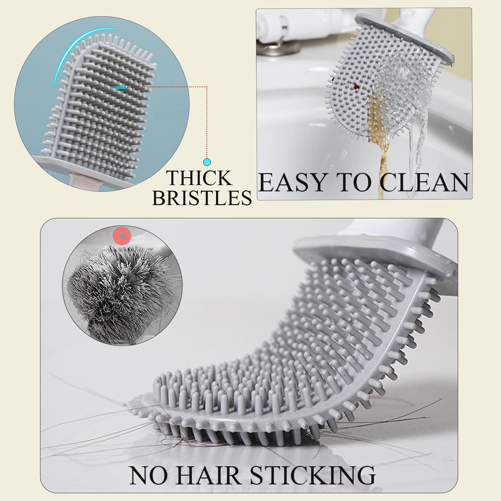 AuraLum Porte Brosse Toilette Acier Inoxydable Brosse WC Mural, Brosse Pour Toil