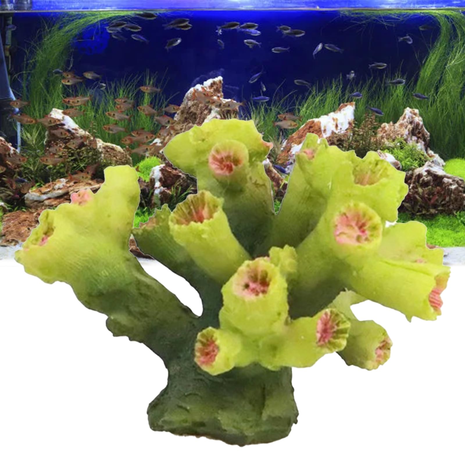 1 Pièces Deco Aquarium, Artificielle Deco Corails Aquarium Plante, Coraux Vert Décoration D'aquarium, pour Décoration Aquarium à Poissons, Balances D'aquarium, Aménagement Paysager