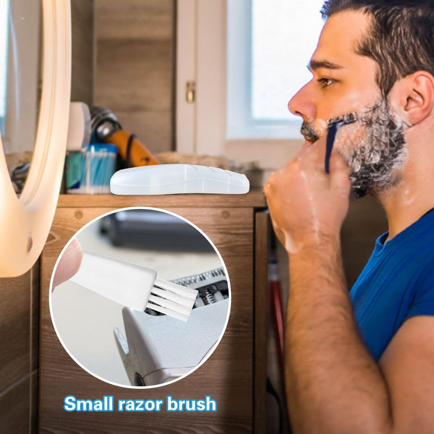 Custodia Da Barba Trasparente Impermeabile Da 2 Pezzi E Pennelli Da 2 Pezzi, Custodia Da Barba Portatile, Custodia Antipolvere Per Rasoi