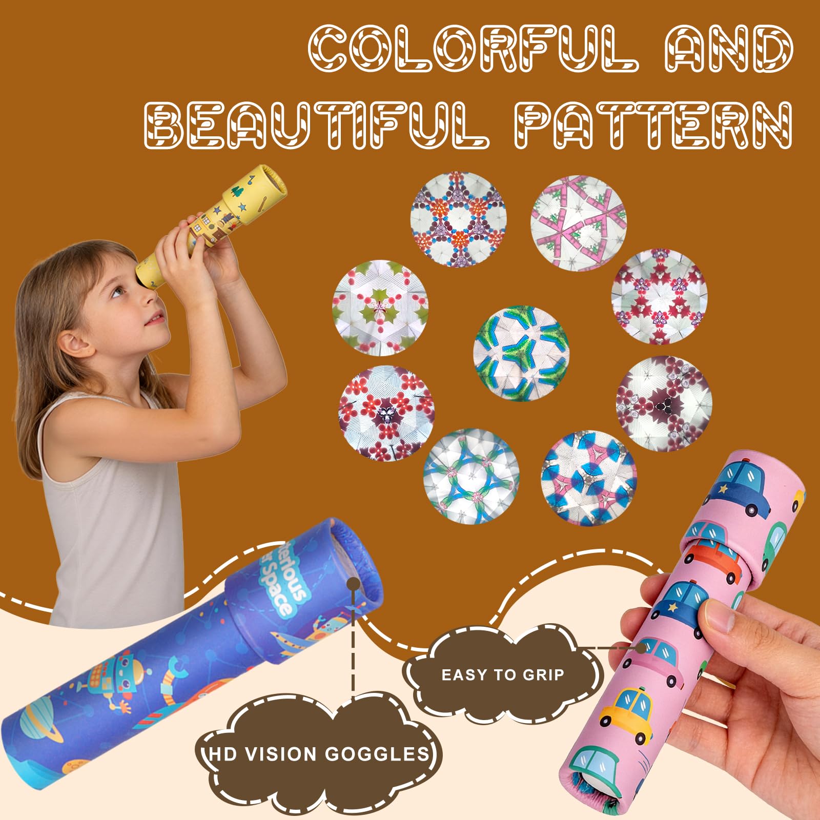 14 Pezzi Caleidoscopi per Bambini, Bomboniere per Feste di Compleanno per Bambini, Giocattolo Caleidoscopio di Carta Classico, Regalo per Natale, Premio per la Scuola e l'Aula