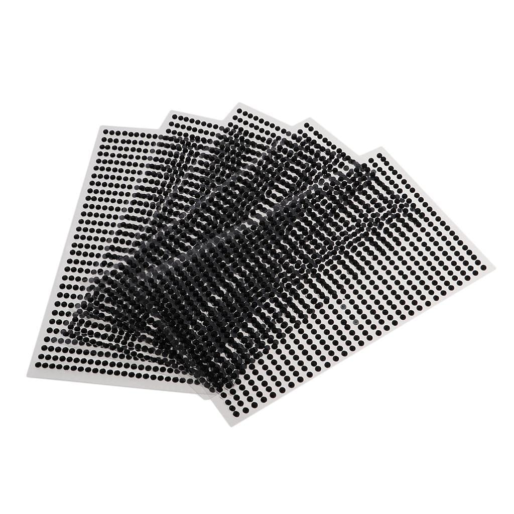 5X Crystal Rhinestone Self Adhesive Gem Embellishment Stickers Black 3mm,3mm 5X