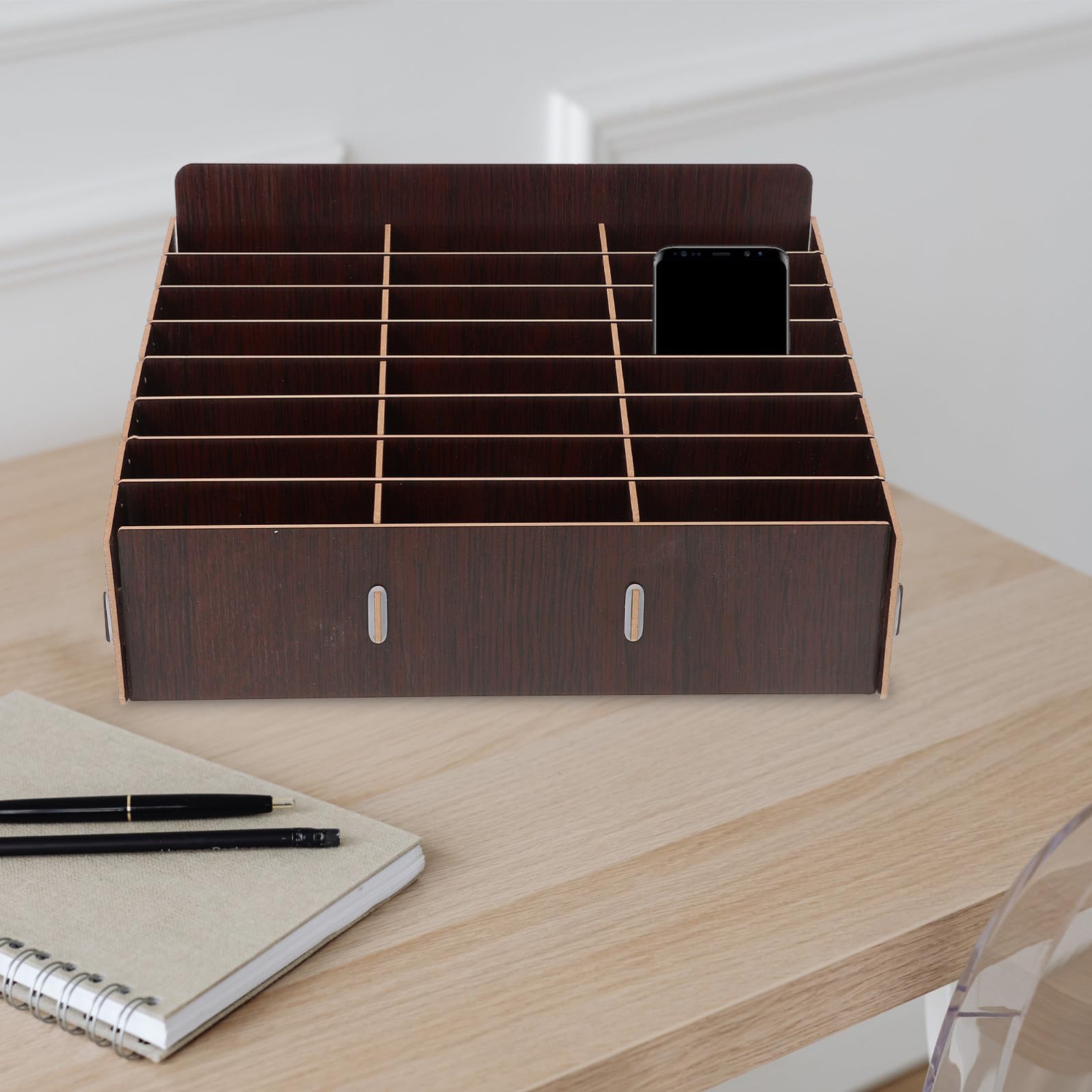 HANABASS Organizer da Scrivania in Legno Scatola Portaoggetti Scomparti Multipli per e Piccoli Oggetti per Camera e Spazio di Lavoro