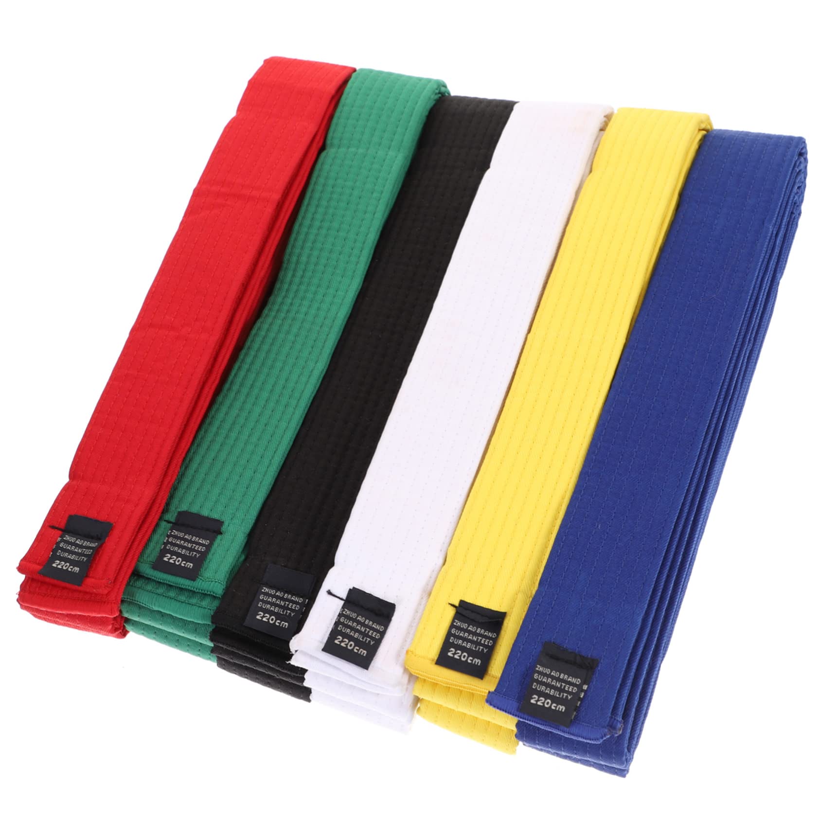 SUPVOX Set di 6 Cinture di Karate in Cotone, Leggere e Resistenti, Cuciture Robuste, per Allenamento e Graduazione nelle Arti Marziali