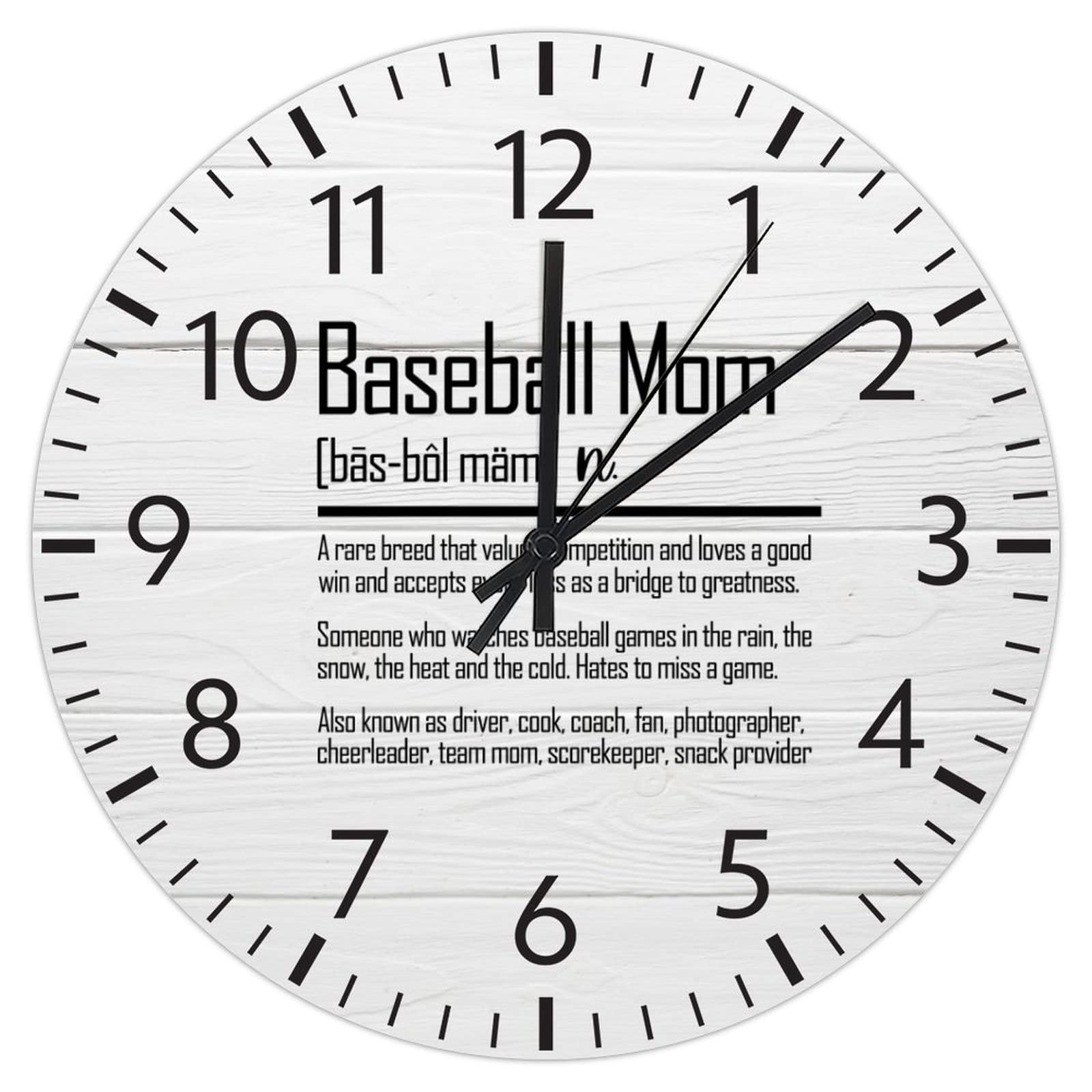 Horloge murale baseball anti-tictac en PVC pour retrouver le sommeil en chambre