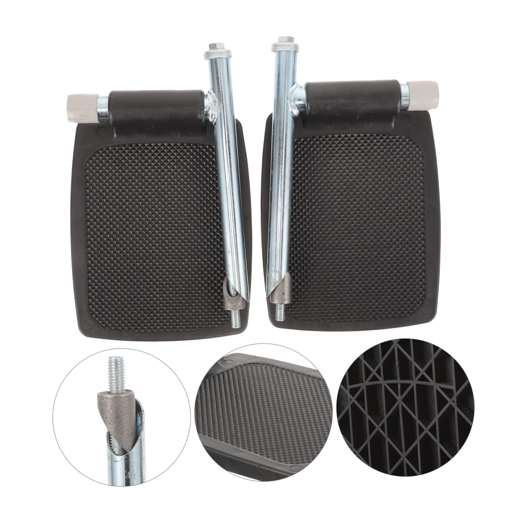 Pedal de Silla de Ruedas con Poste, 1 Par, Plástico Negro | Reposapiés Elevable, Protección Antideslizante, Repuesto para Usuarios de Silla de Ruedas Color Aleatorio