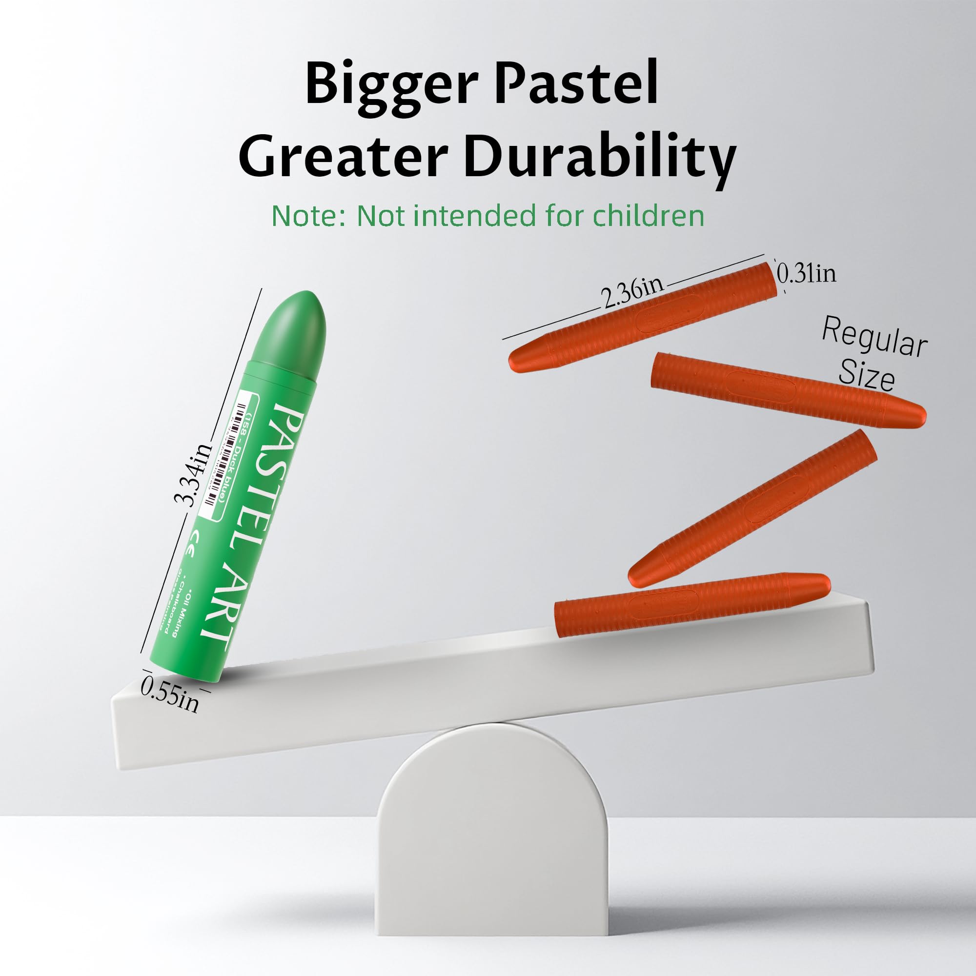 Juego de 6 pasteles al óleo jumbo (14 x 84 mm), pasteles al óleo suaves con colores vibrantes, gran mezcla y capas, crayones pastel para artistas profesionales y aficionados, limón